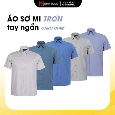 Áo sơ mi nam KHATOCO form Tailor Fit caro dệt chìm vải mềm mại không nhăn mã 18478
