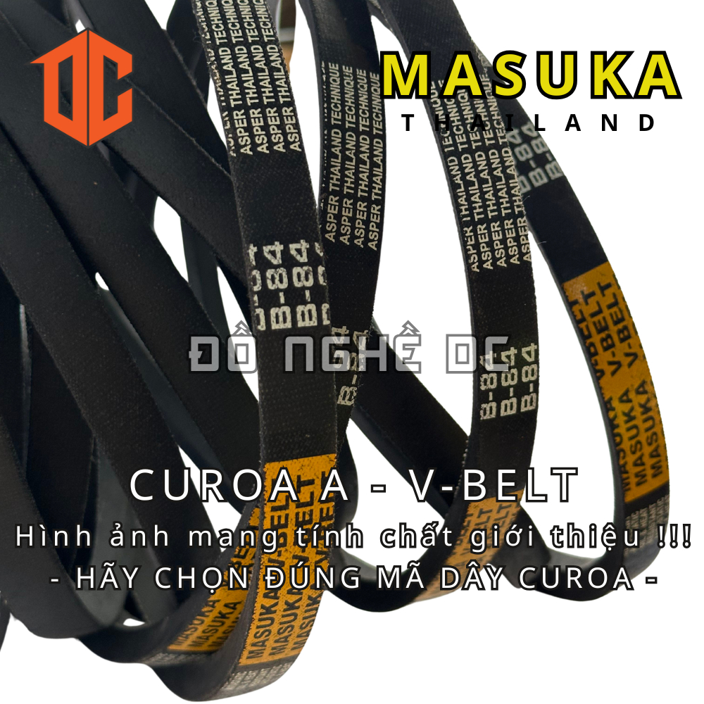 Sợi curoa bản V-BELT MASUKA - Thái lan A83 A22 A57 A29 A65 A39 A95 A47 A43 A24 A77 A64 A46 A77 A47 A
