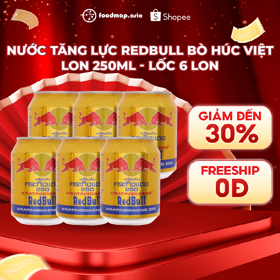 Nước Tăng Lực RedBull Bò Húc Việt - Thùng 24 lon - FoodMap