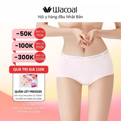 Quần lót Wacoal IIP3508 cotton lưng cao dưới rốn màu pastel trẻ trung năng động - IP3508