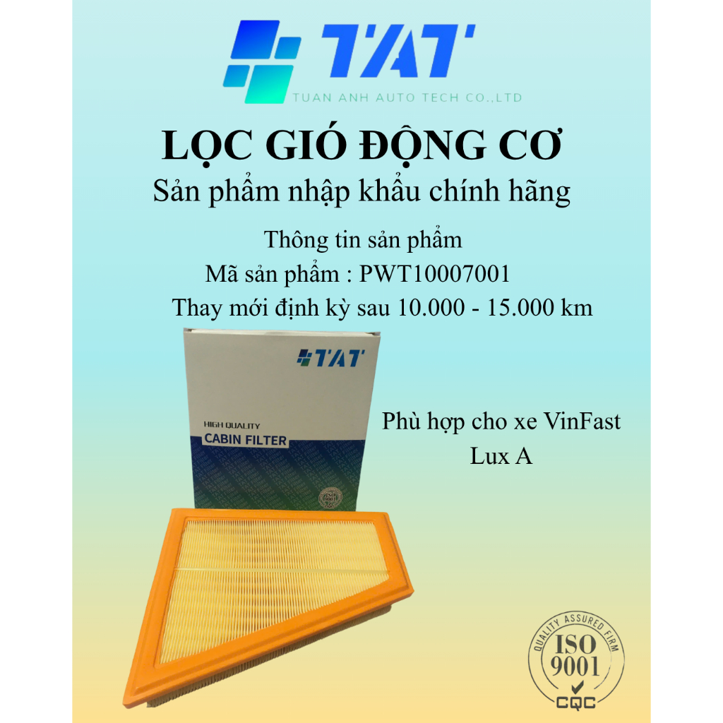Lọc gió động cơ cho xe VinFast Lux A