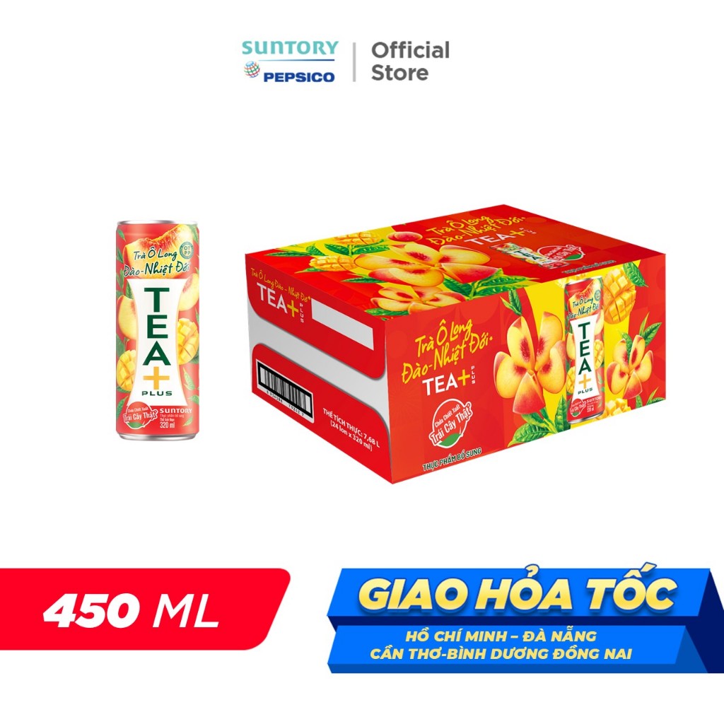 [Hỏa Tốc] Thùng 24 Lon Trà Ô Long Tea+ Đào Trái Cây Nhiệt Đới (320ml/lon) | BigBuy360 - bigbuy360.vn