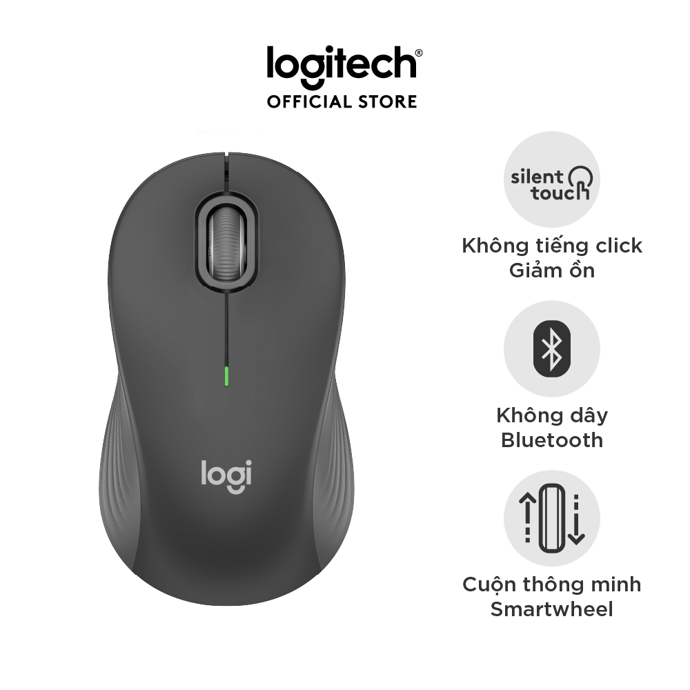[Logitech Hợp Tác] Chuột không dây Bluetooth Logitech M550 Signature - SmartWheel, giảm ồn, 4000DPI,