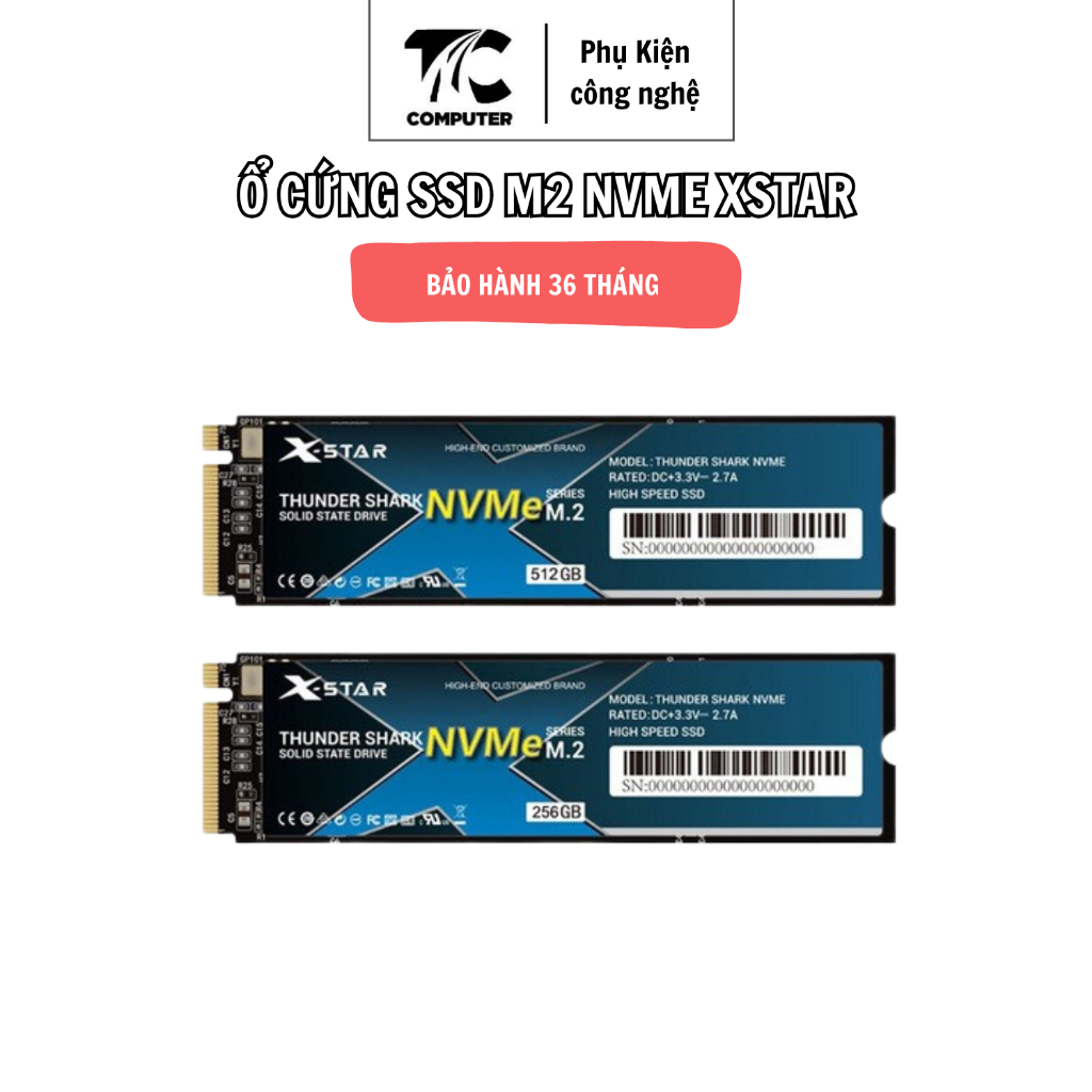 Ổ cứng SSD M2 NVME Xstar 128GB/256GB/512GB bảo hành chính hãng 36 tháng