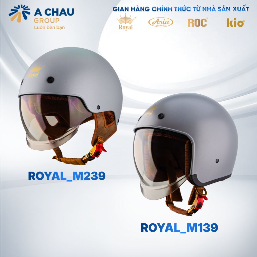 [Nhà Sản Xuất] Series Mũ Bảo Hiểm Royal M139 Và Royal M239 Kính Âm Kính Hạn Chế Tia UV, An Toàn