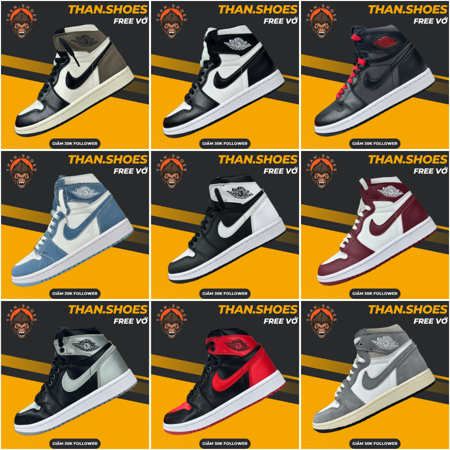 Giày Sneaker JD1 High, JD1 Cổ Cao Tổng Hợp Màu (2) - Than.Shoes