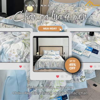  Bộ chăn ga gối lụa cao cấp 4 món GENJI DECOR 