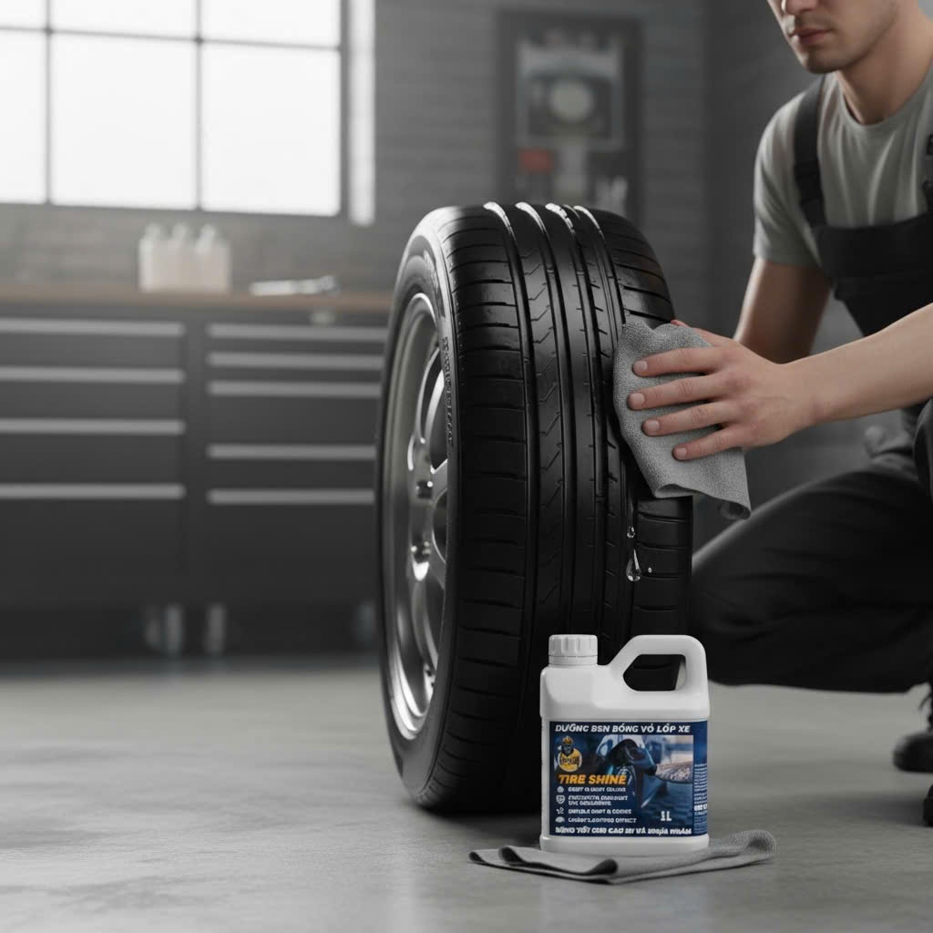 Bình 1Lít Dung Dịch Làm Bóng Đen Lốp Xe Sprayking Tire Shine
