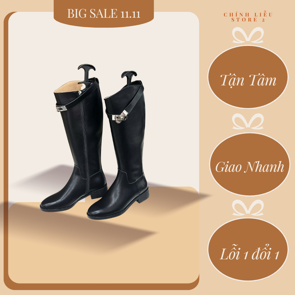 GIÀY BOOT DA NỮ CAO CỔ KHÓA BẠC – THANH LỊCH, SANG TRỌNG - CL Store