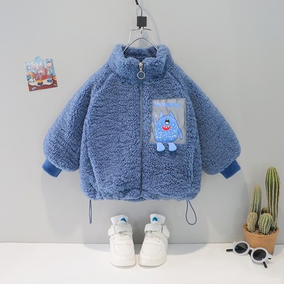 Áo Khoác Nỉ Chần Bông Quái Vật Màu Xanh Cho Bé Gái 1-5 Tuổi MINTSCLOSET Quảng Châu - AK8597