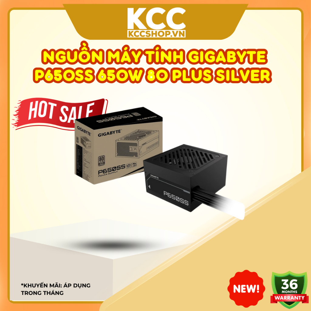 Nguồn máy tính Gigabyte P650SS 650W 80 Plus Silver – Hiệu năng ổn định, bền bỉ