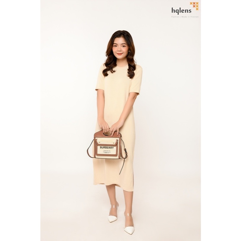 Váy Nữ Xẻ Tà Một Bên Tay Lỡ Freesize Hqlens – Chất Vải 100% Viscose Mềm Mịn, Mát Da, Tôn Dáng Thanh 