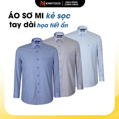Áo sơ mi nam KHATOCO form Tailor Fit thấm hút mồ hôi tốt ít nhăn và bền màu mã 18490