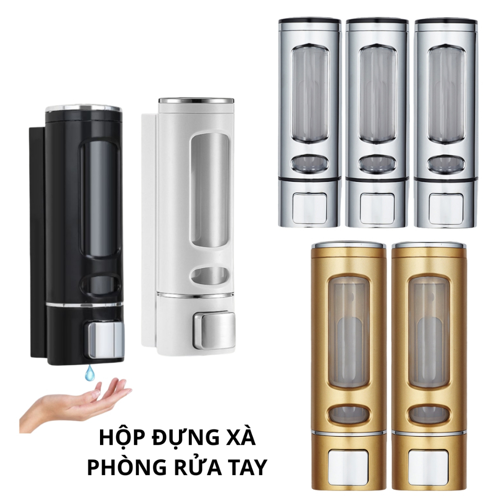 Hộp 400ml đựng nước rửa tay, hộp đựng xà phòng treo tường rửa tay dạng nhấn sang trọng tiện lợi