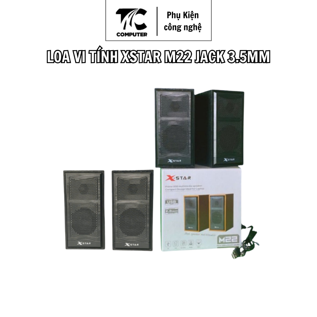 Loa Vi Tính XSTAR M22 – Jack 3.5mm, Âm Thanh Hay, Điều Chỉnh Âm Lượng, PC và Laptop, Chính Hãng