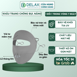  Khẩu Trang Toàn Mặt HOKU Khẩu Trang Hai Lớp Chống 99% Tia UV Chống Nắng UPF 50+ Vải Mát Thông Thoáng KTM02 