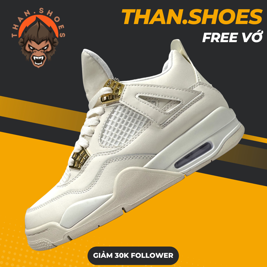 Giày Sneaker JD4 Metallic Gold, JD4 Kem Vàng - Than.Shoes