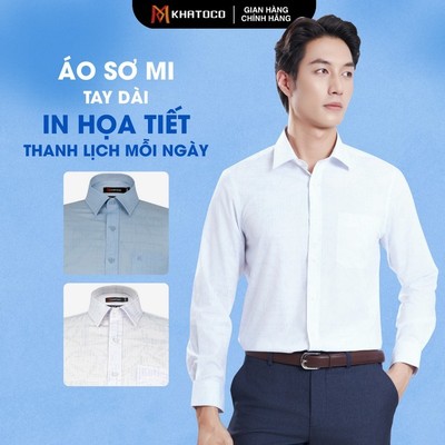 Áo sơ mi nam KHATOCO form Tailor Fit vải viscose bamboo mềm mịn thoáng khí mã 18498