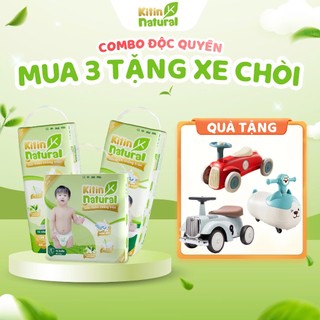   TẶNG XE CHÒI  Combo 3 Bịch Tã Bỉm KITIN NATURAL Mỏng Thoáng Chỉ 1.8mm Chống Hăm Cho Bé Thấm Hút 1100ml 
