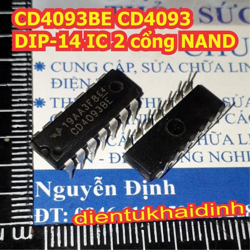 10 con CD4093BE CD4093 4093 DIP-14 IC 2 cổng NAND KDE1362