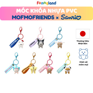 Móc Khóa Nhựa PVC Thú bông MofmoFriends đội nón Sanrio - Hình Nhân Vật, Phụ Kiện Treo Túi, Treo Balo