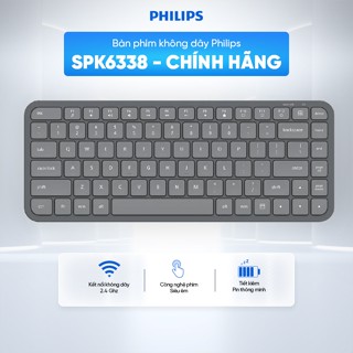  Bàn phím không dây Philips SPK6338 Chính Hãng – Thiết kế mỏng nhẹ phím êm kết nối 2.4GHz 