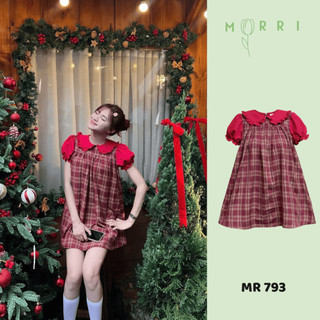  Đầm Babydoll Xòe Caro Đỏ Nâu MR793 Vải Nỉ Có QuầnBảo Hộ Dễ Thương Cho Dịp Giáng Sinh Và Dịp Tết 2026 