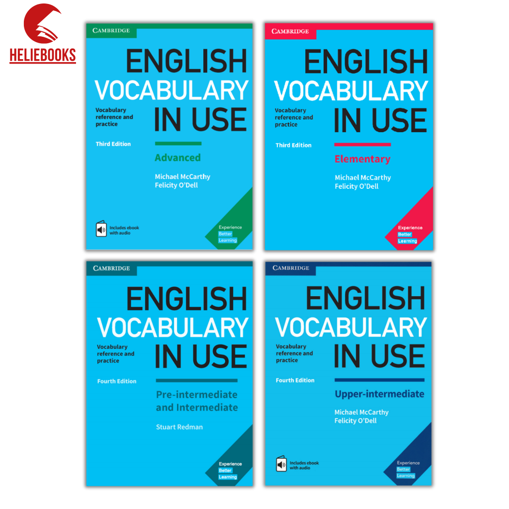Sách English Vocabulary in Use - bộ 4 cuốn- đầy đủ bản in màu A4 có kèm file audio