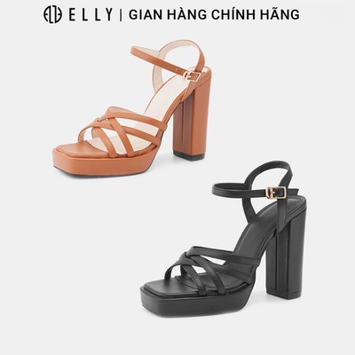 Giày sandal nữ ELLY EG256 cao gót 11cm da tổng hợp quai mảnh thời trang