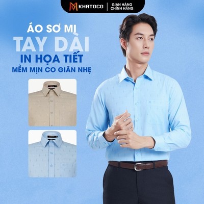 Áo sơ mi nam KHATOCO form Tailor Fit mềm mịn thoáng mát co giãn nhẹ mã 18504
