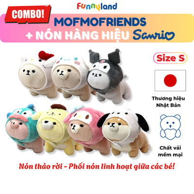 Thú Bông MofmoFriends đội nón hàng hiệu Sanrio Size S - Gấu Bông Dễ Thương, Mềm Mịn