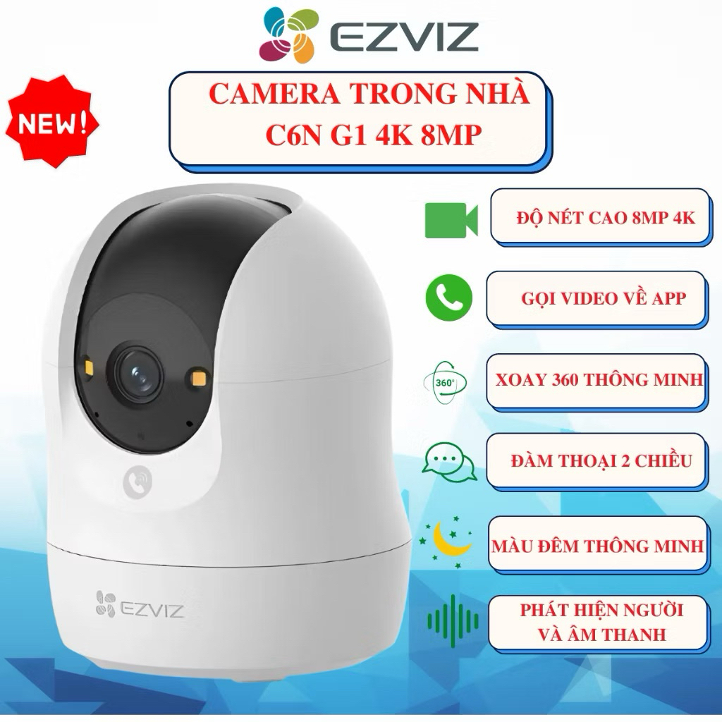 [HCM]Camera wifi Ezviz C6N H6C PRO 3MP/5MP/8MP xoay 360 độ, theo dõi chuyển động, đàm thoại 2 chiều