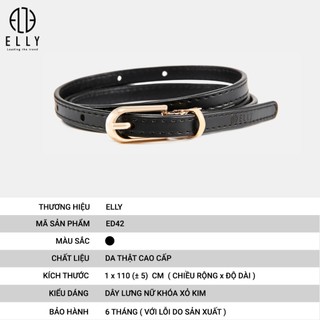 [Deal sang chảnh]  Dây lưng nữ cao cấp da thật ELLY – ED42