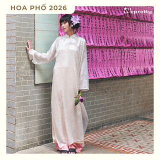   BST TẾT 2026  Set áo dài DIÊN VỸ tơ hoa phối cùng váy hai dây lụa và quần lụa satin cao cấp Wepretty Clothes 