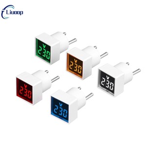 LIUOOP  AC 220V 30MM Vuông EU Cắm LED Kỹ Thuật Số AC Vôn Kế Chỉ Báo Đường Dây Điện Áp Kiểm Tra Màn Hình 50 ~ 500V