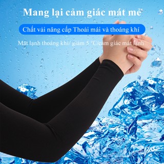Ống tay áo chống nắng MAOKE găng tay lụa lạnh thoáng mát chống tia UV hiệu quả co giãn nhẹ phong cách cho nam và nữ
