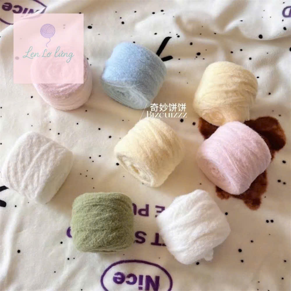 Len Cloud Candy Len Kẹo Bông Gòn cuộn 100g mềm mịn đan móc đồ đông