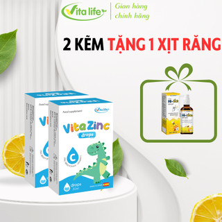  Vita Life Combo 2 hộp Vita ZinC tặng 1 xịt răng, VitaZinC bổ sung kẽm, vitamin C hỗ trợ trẻ ăn ngon