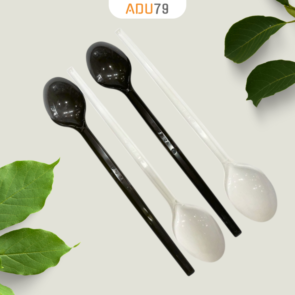 Muỗng Nhựa 20cm Set 2500c, 1000c... Cán Dài Dùng 1 Lần, Muỗng Trà Sữa, Muỗng Cà Phê, Muỗng Ăn Cơm Kh