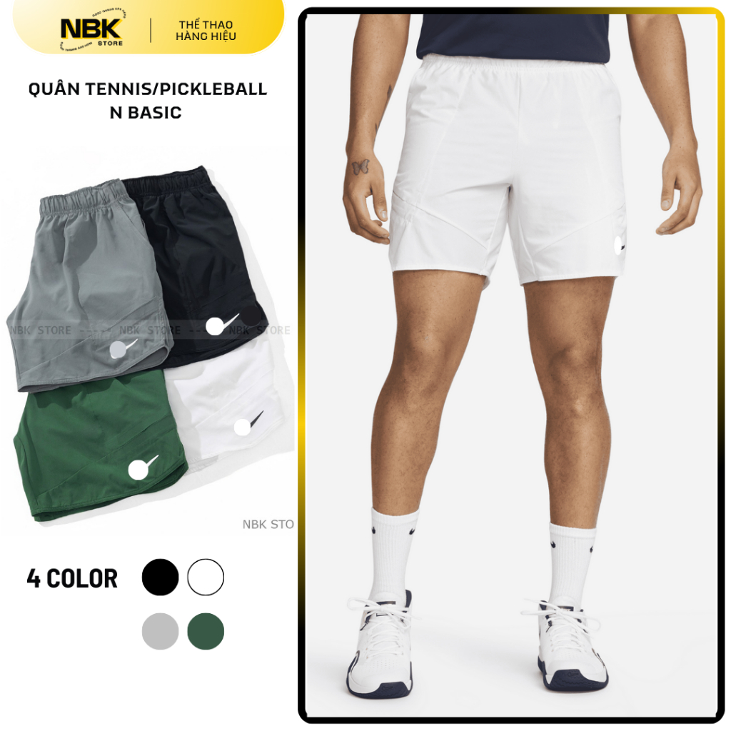 Quần Shorts Thể Thao Nam Tennis Pickleball Co Giãn Thoáng Khí N Court Advantage NBK STORE