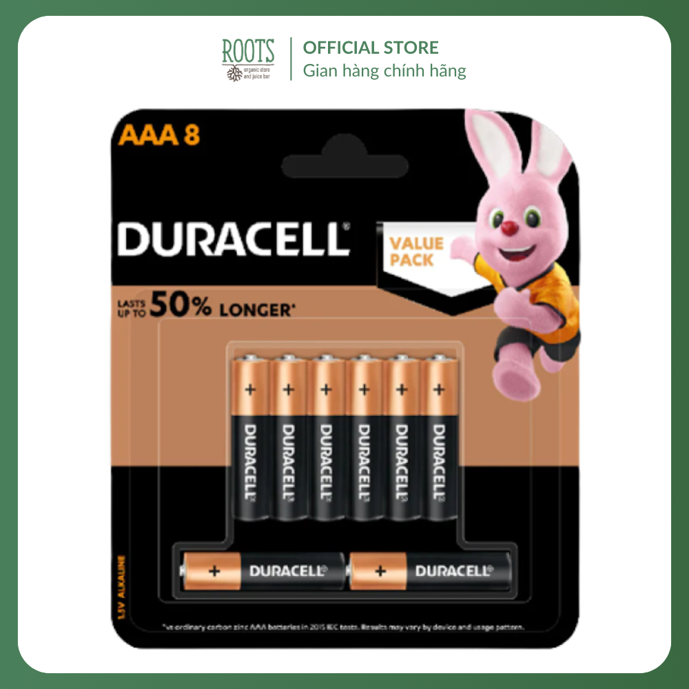 (Ship hỏa tốc) DURACELL - Pin AAA, 50% Longer Lasting AAA Battery, 1.5V Alkaline, 8 Cục