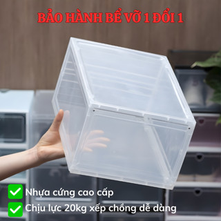  Hộp Đựng Giày Nhựa Cứng Cao Cấp  Size Lớn Cửa Nam Châm Lắp Ráp Tiện Lợi Loại Xịn 