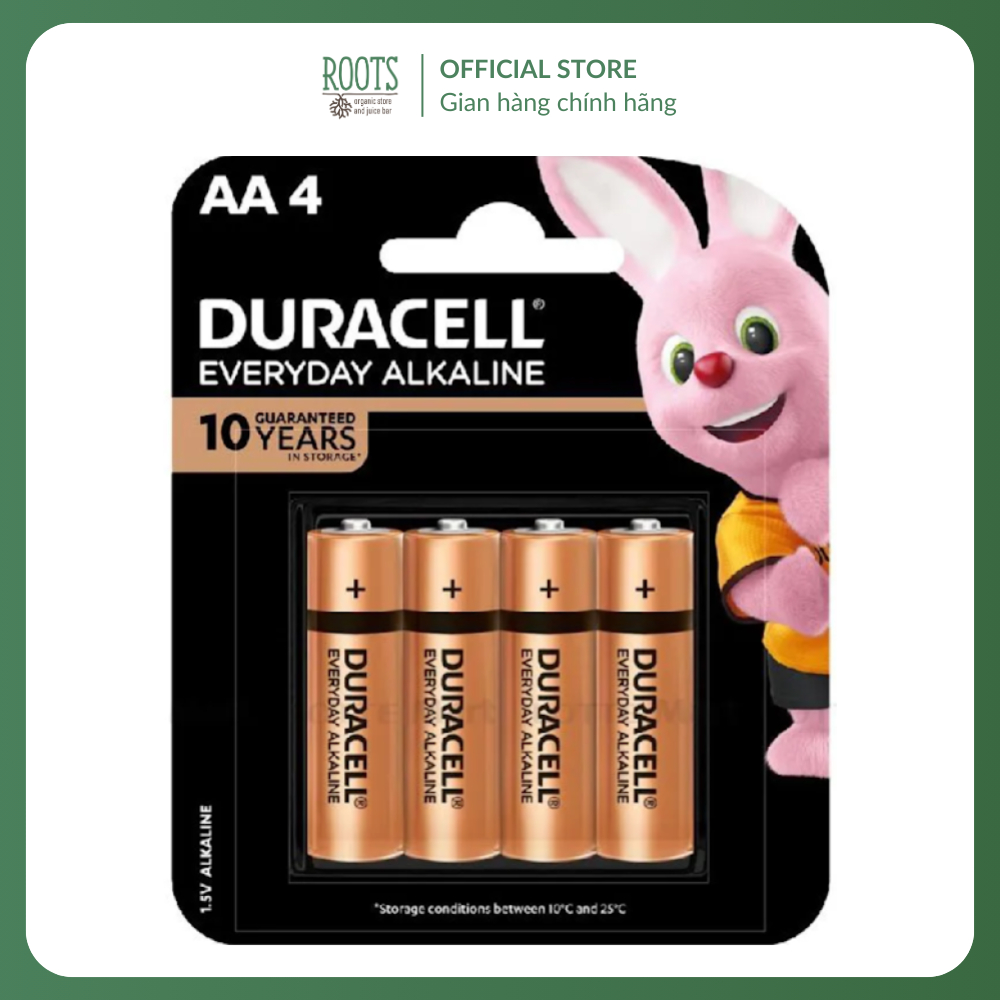(Ship hỏa tốc) DURACELL - Pin AA, Everyday Alkaline AA Battery, 1.5V, 4 Cục