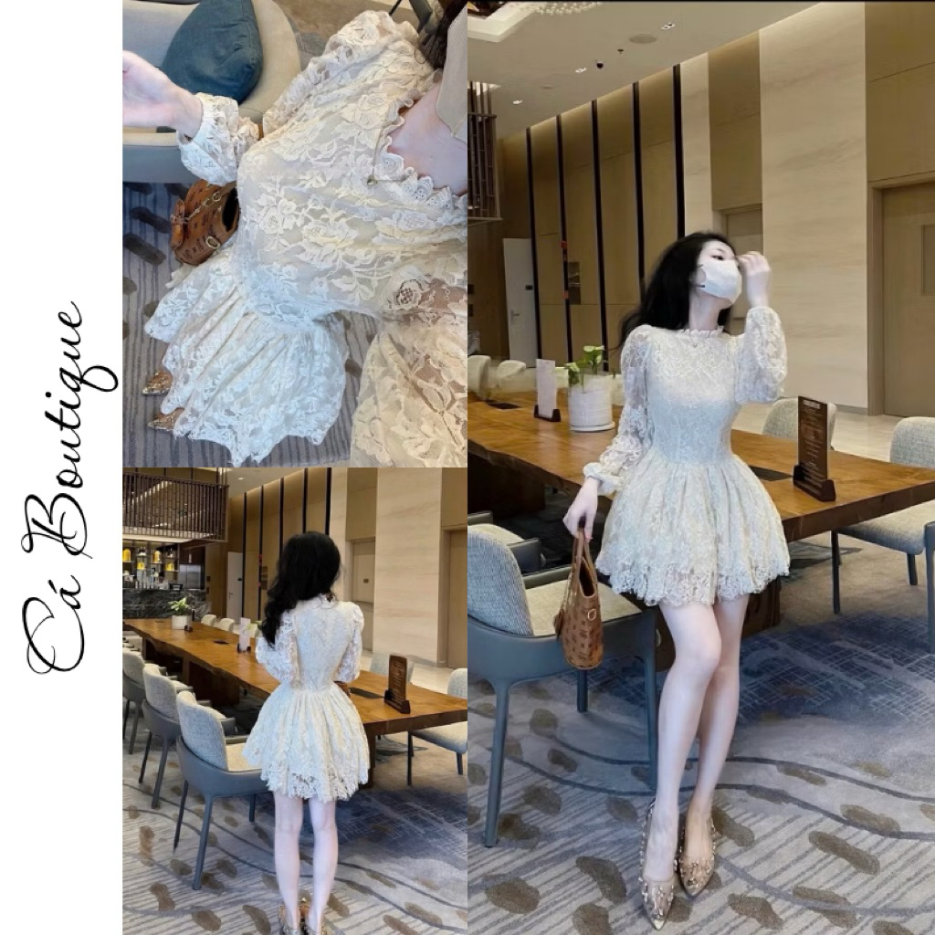 Váy Ren Cao Cấp Phối Cổ Bèo Xinh Sang Trọng Nữ Tính  ''HÀNG CHUẨN L1''  Che Khuyết Điểm Cá Boutique | BigBuy360 - bigbuy360.vn