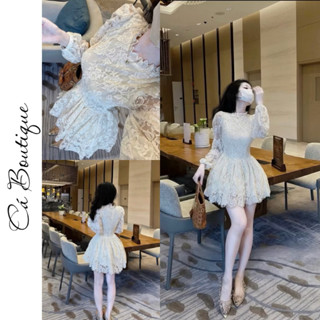  Váy Ren Cao Cấp Phối Cổ Bèo Xinh Sang Trọng Nữ Tính   HÀNG CHUẨN L1   Che Khuyết Điểm Cá Boutique 