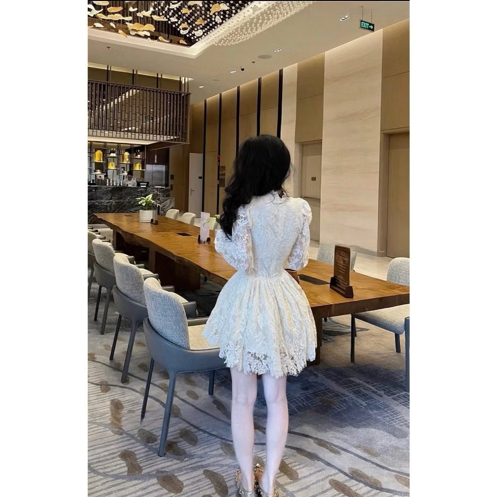Váy Ren Cao Cấp Phối Cổ Bèo Xinh Sang Trọng Nữ Tính  ''HÀNG CHUẨN L1''  Che Khuyết Điểm Cá Boutique | BigBuy360 - bigbuy360.vn