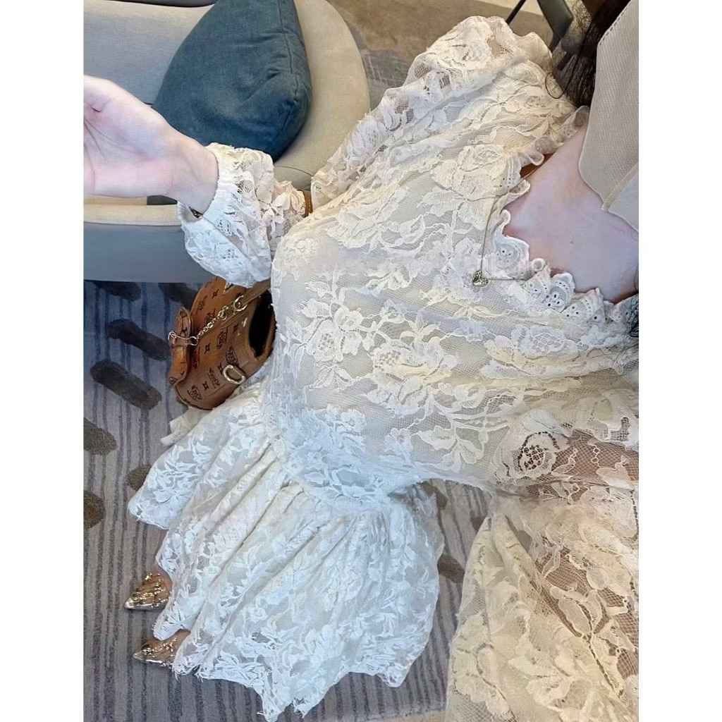 Váy Ren Cao Cấp Phối Cổ Bèo Xinh Sang Trọng Nữ Tính  ''HÀNG CHUẨN L1''  Che Khuyết Điểm Cá Boutique | BigBuy360 - bigbuy360.vn