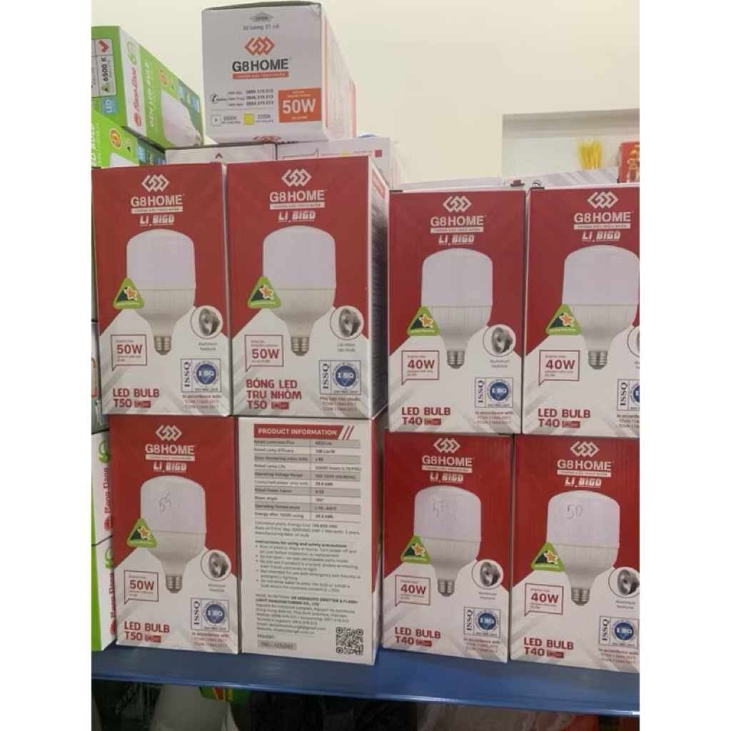 Bóng đèn LED trụ nhôm G8 LI.BIGD (hộp đỏ)siêu bền sáng tiết kiệm điện