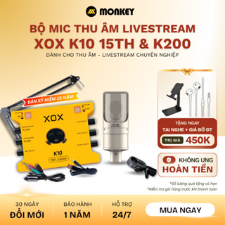  Bộ Combo Mic Thu Âm Hát Livestream Sound Card XOX K10 15th 2025 & Mic TAKSTAR K200 Cho Điện Thoại 