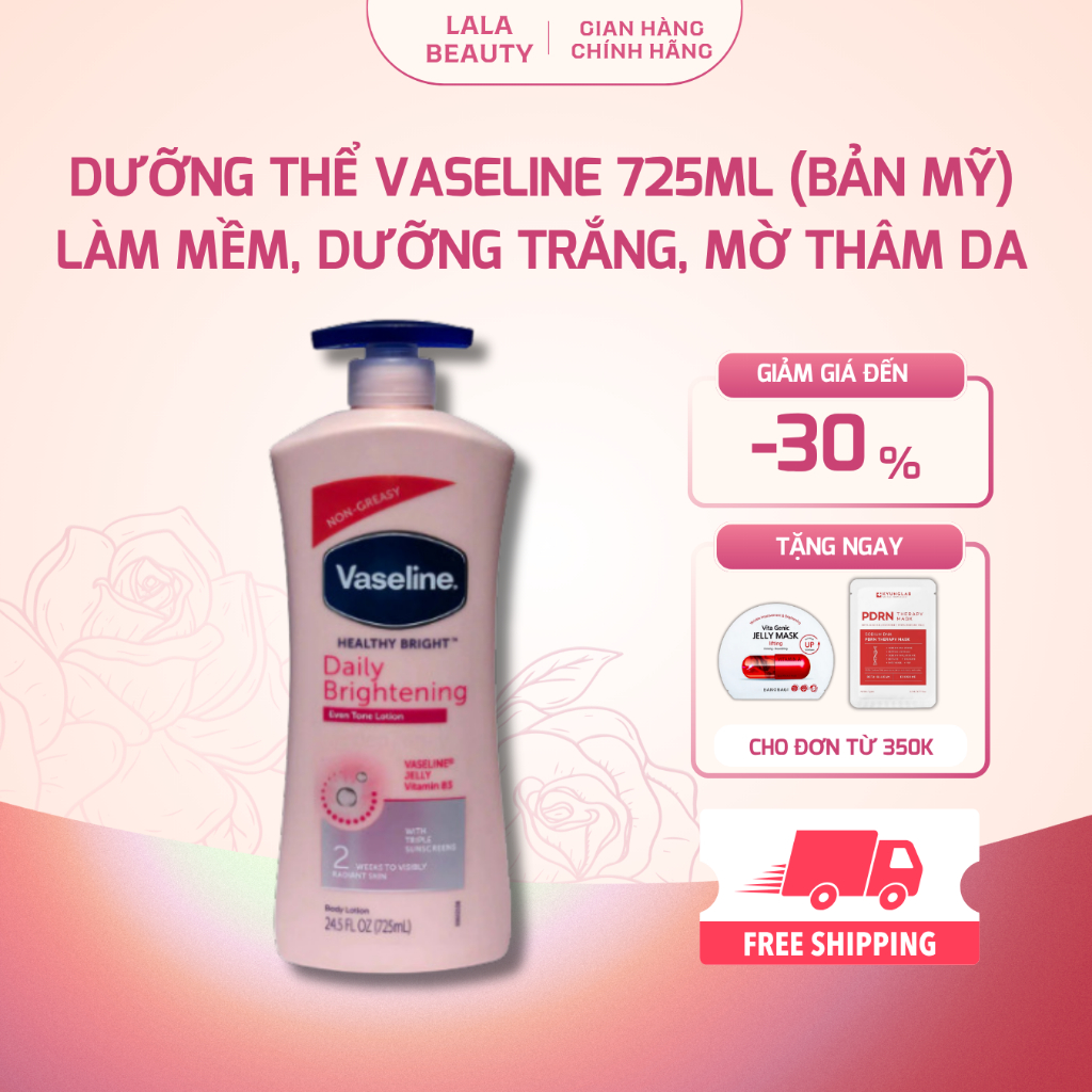 Sữa Dưỡng Thể Vaseline Healthy White UV 725ml – Làm Sáng Da, Chống Nắng & Dưỡng Ẩm Hiệu Quả (Bản Mỹ)